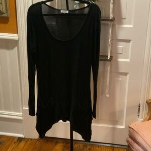 Chic Black Long Sleeve Tunic